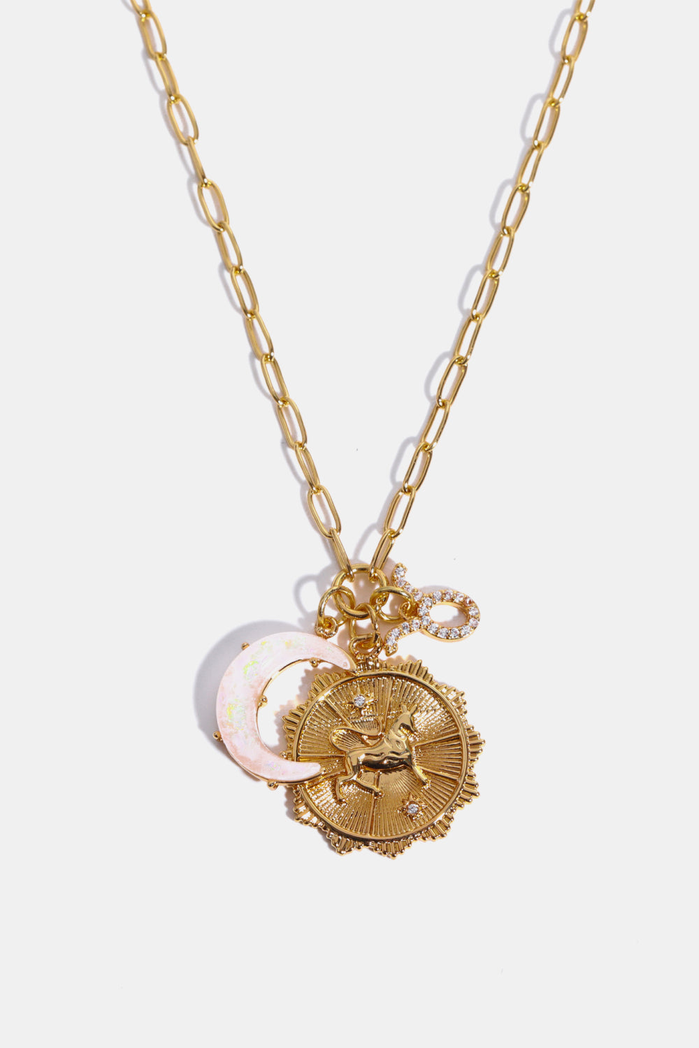 Constellation and Moon Pendant Copper Necklace - felvior