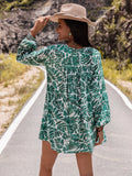 Long Sleeve V-Neck Mini Dress - felvior