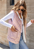 Fuzzy Zip Up Vest Coat with Pockets - felvior
