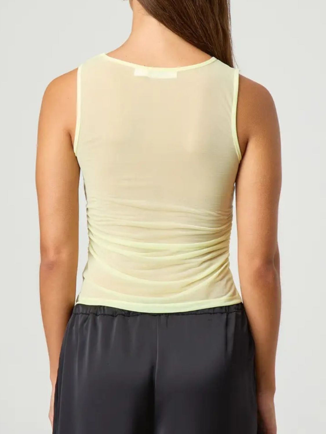 Ruched Round Neck Tank - felvior