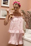 Lime 'N' Chili Gingham Ruffle Trim Cami and Shorts Pajama Set