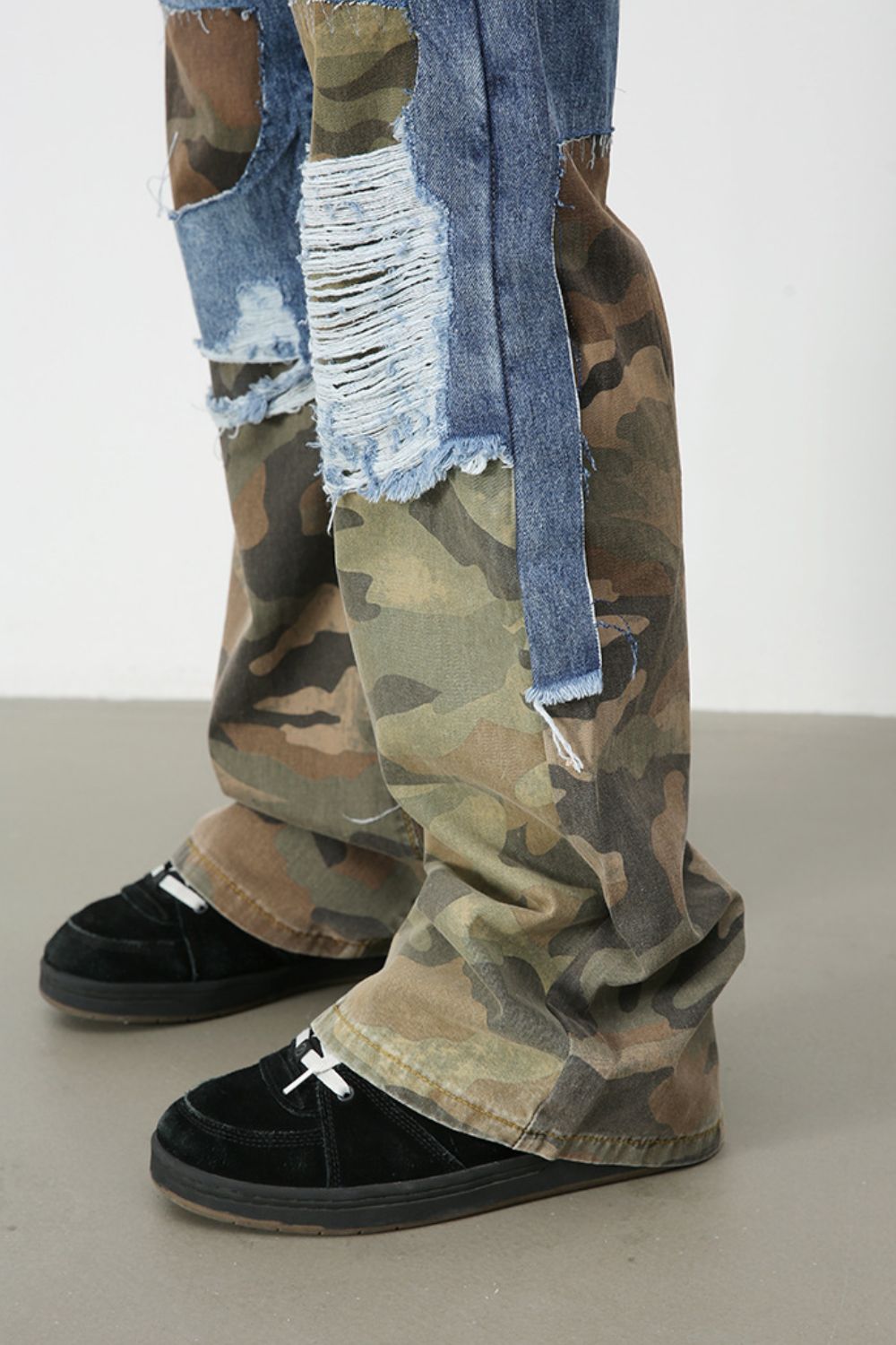 Men's Distressed Camouflage Jeans