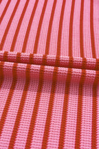 Contrast Striped Round Neck Short Sleeve T-Shirt