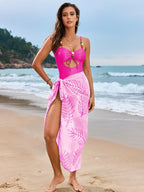 Cutout Sweetheart Neck One-Piece Swimwear and Cover-Up Swim Set