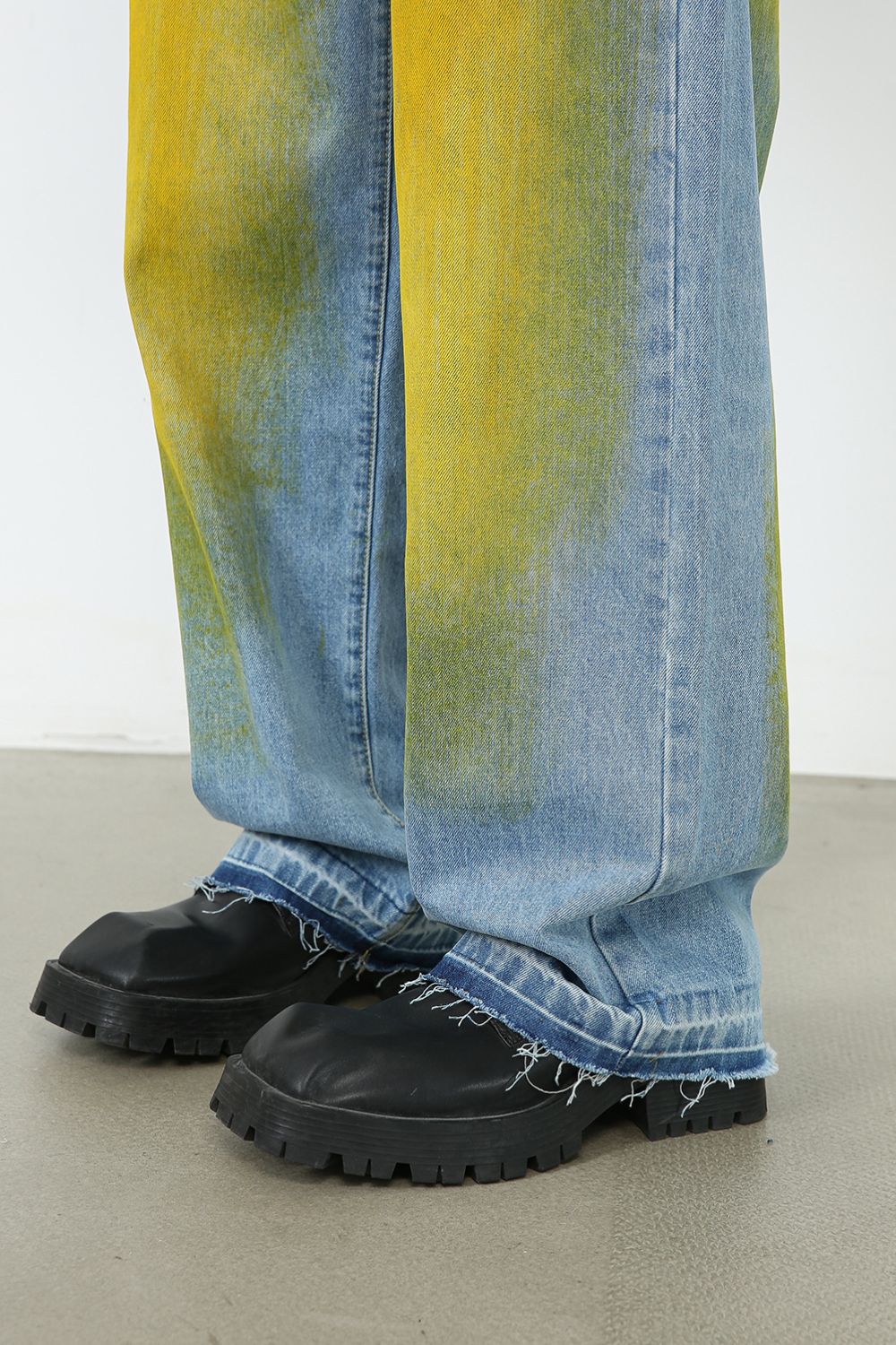 Men's Contrast Baggy Jeans