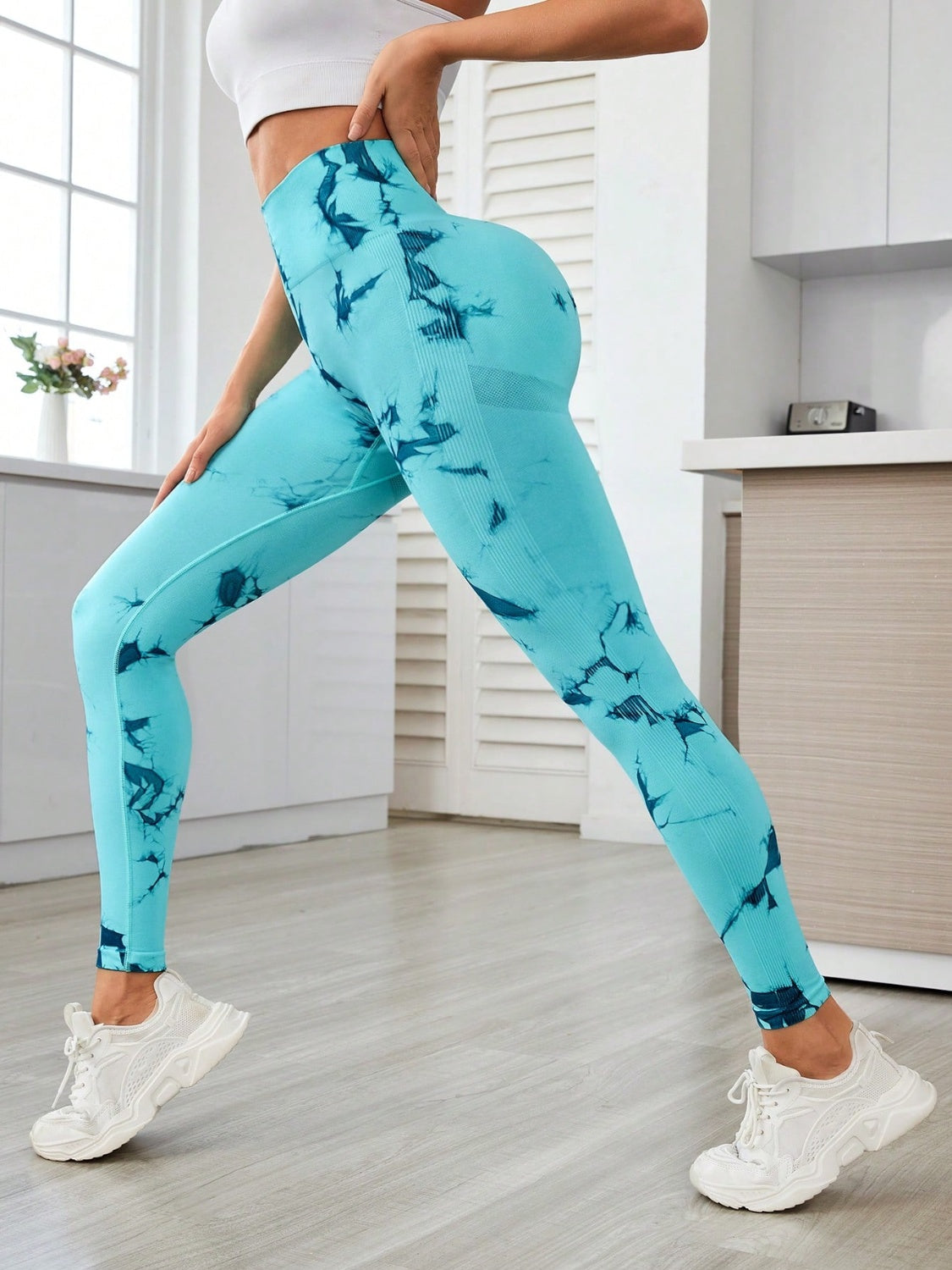 Printed High Waist Active Leggings - felvior