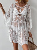 Lace Round Neck Cover-Up - felvior