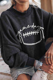 Round Neck Long Sleeve FOOTBALL Graphic Sweatshirt - felvior