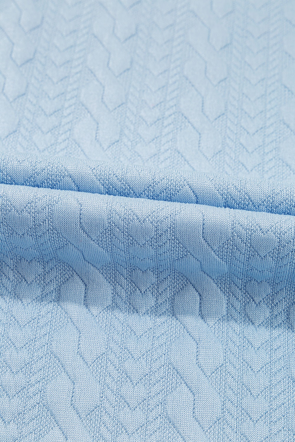 Textured Contrast Edge Top and High Waist Pants Set