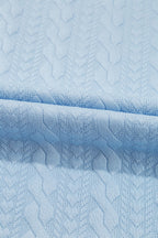 Textured Contrast Edge Top and High Waist Pants Set