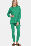 Zenana Full Size Brushed Microfiber Top and Leggings Lounge Set - felvior
