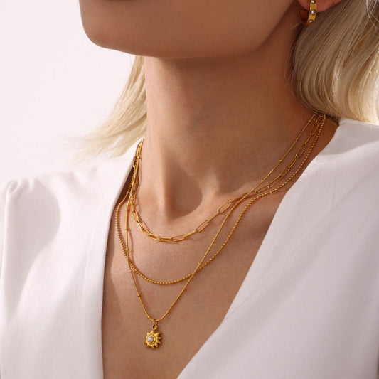 18K Gold-Plated Shell Pearl Necklace - felvior