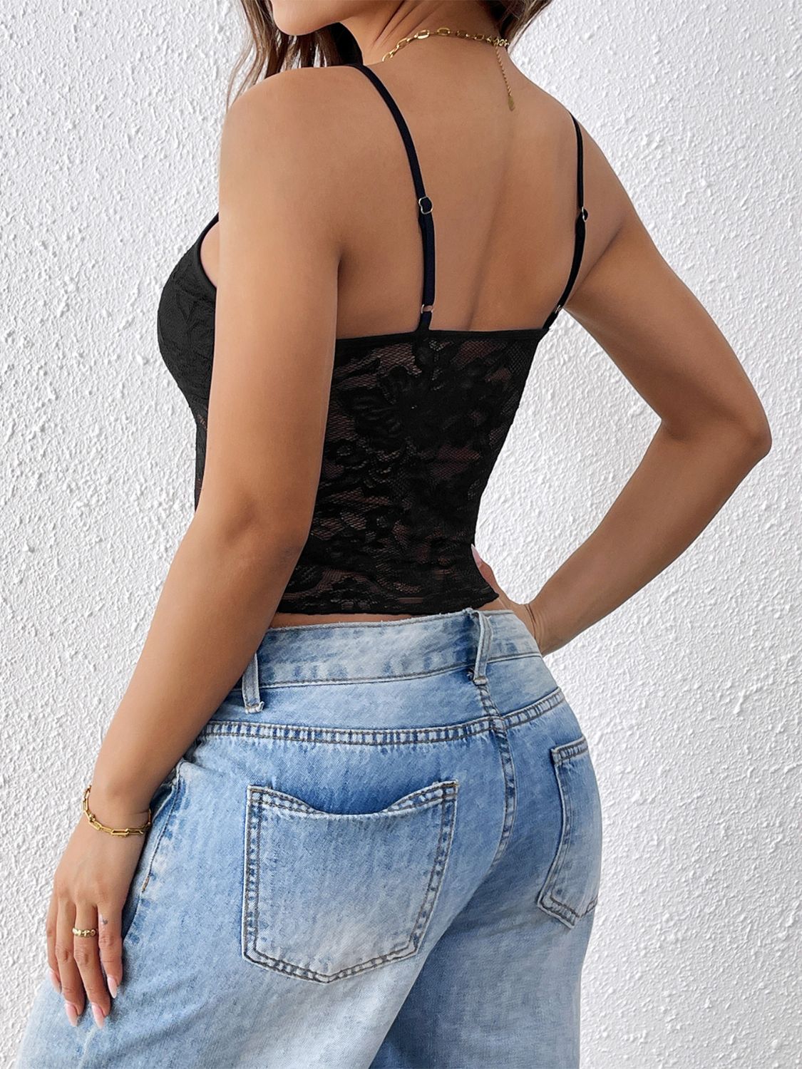 Perfee Lace Scoop Neck Cami - felvior