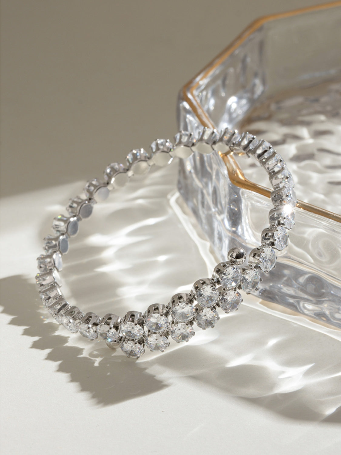 Stainless Steel Inlaid Zircon Bracelet - felvior