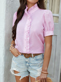 Devine Button Down Striped Short Sleeve Shirt - felvior