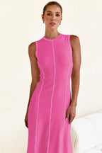 Contrast Stitching Maxi Tank Dress