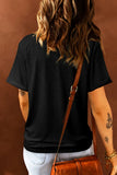 Bull Head Embroidered Round Neck T Shirt - felvior