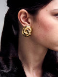 18K Gold-Plated Stainless Steel Knotted Earrings - felvior