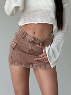 Mini Cargo Denim Skirt with Pockets
