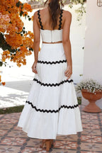 Contrast Trim Cami and Skirt Set