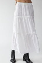 Frill Elastic Waist Skirt