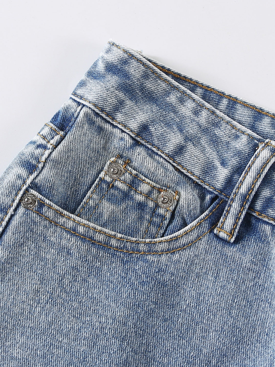 Distressed Raw Hem Jeans - felvior
