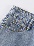 Distressed Raw Hem Jeans - felvior