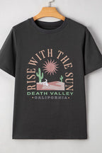 RISE WITH THE SUN Graphic Round Neck Short Sleeve T-Shirt