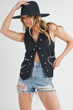 Aemi + Co Heart Rivet Detail Suede Vest Coat - felvior
