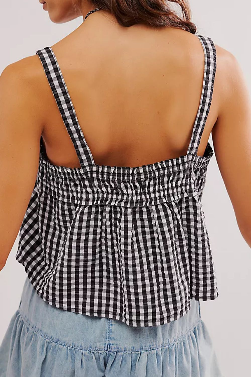 Tied Front Textured Square Neck Cami - felvior