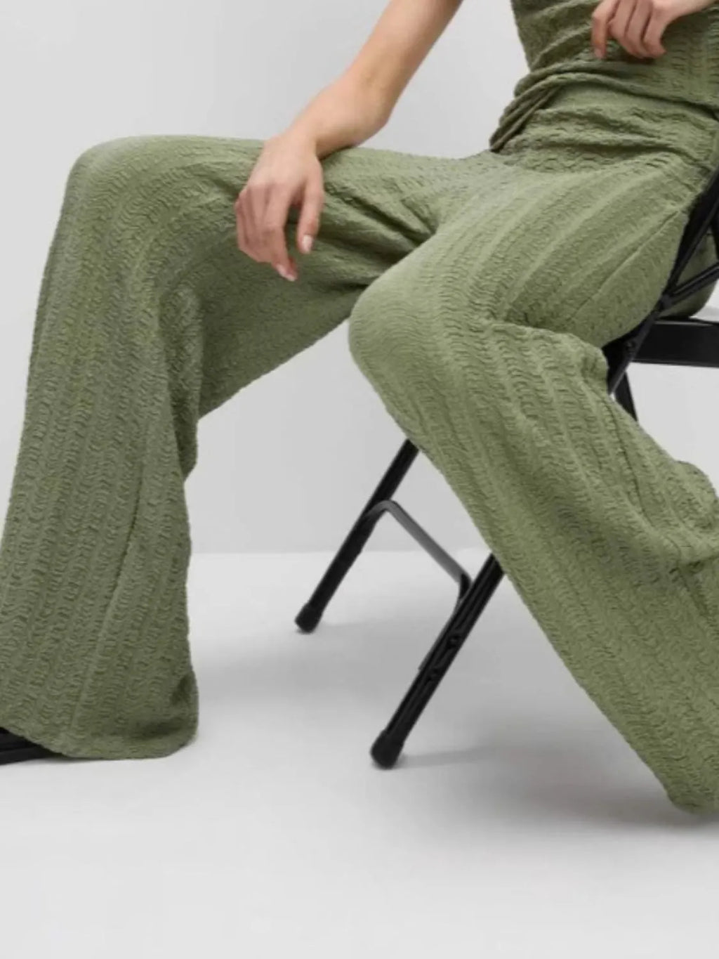 Round Neck Cap Sleeve Top and Pants Set