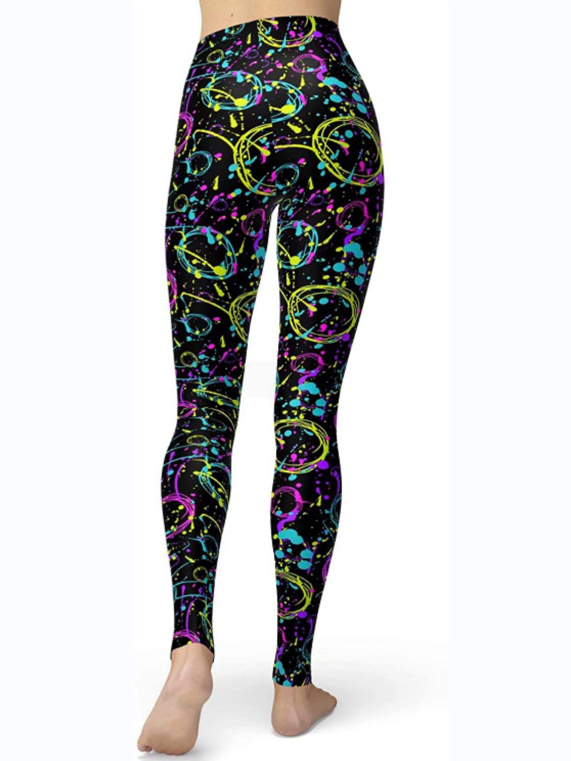 Aktive Leggings mit abstraktem Print und hoher Taille Zweitbild