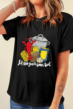 Graphic Round Neck Short Sleeve T-Shirt