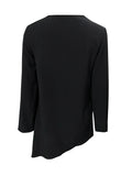 Asymmetrical Neck Long Sleeve Blouse - felvior