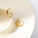 Stainless Steel Spiral Earrings - felvior
