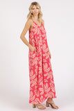 Mittoshop Printed V-Neck Maxi Cami Dress with Pockets - felvior