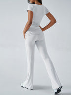 Devine Short Sleeve Top and Bootcut Legging Set