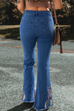 Embroidered Bootcut Jeans - felvior