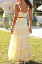 Contrast Trim Cami and Maxi Skirt Set