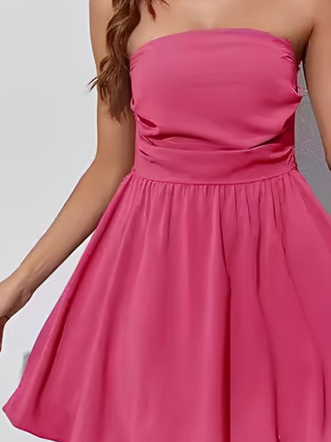 Ruched Tube Mini Dress - felvior