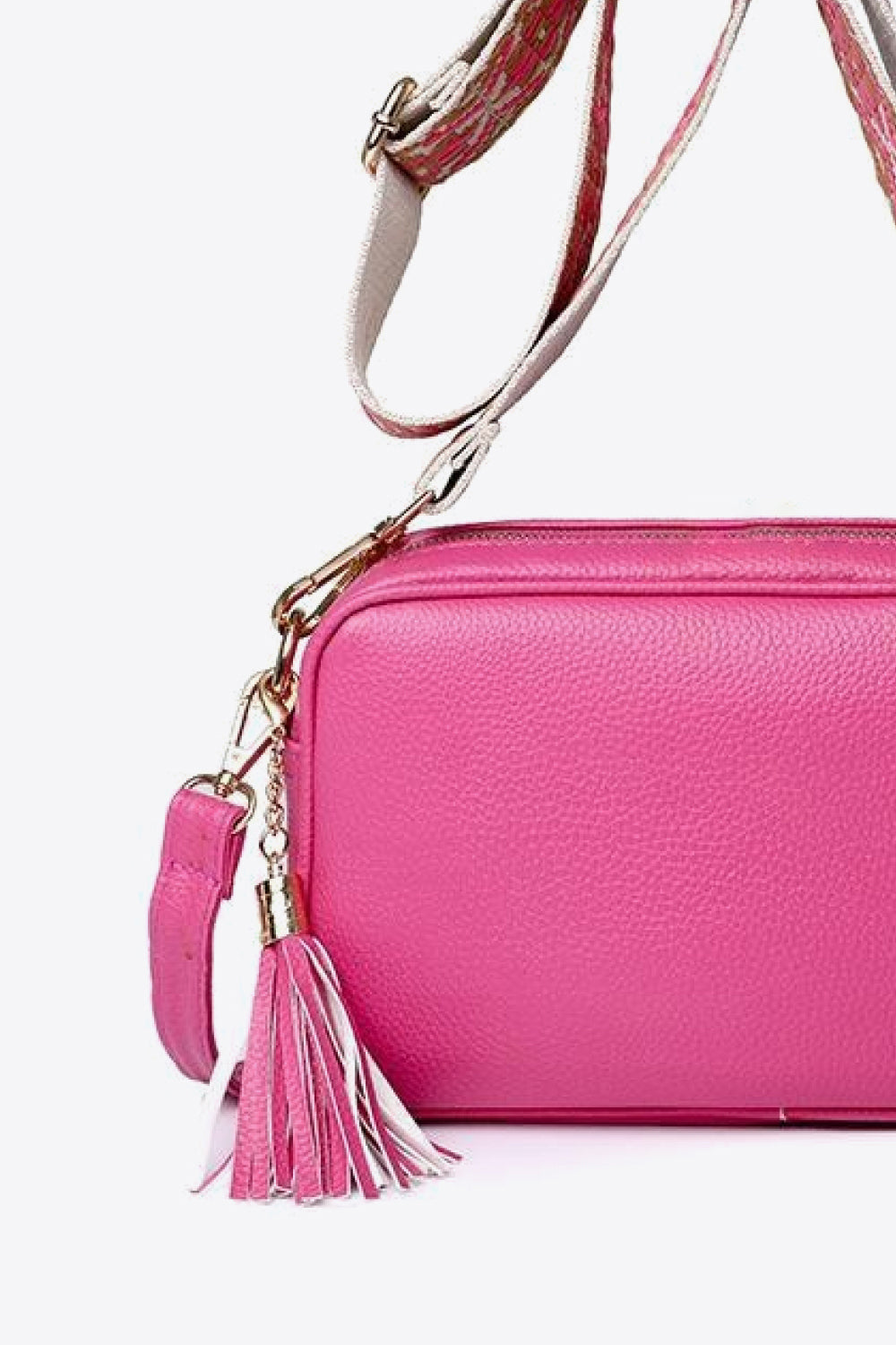 PU Leather Tassel Crossbody Bag - felvior