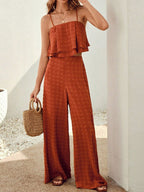 Swiss Dot Layered Cami and Pants Set