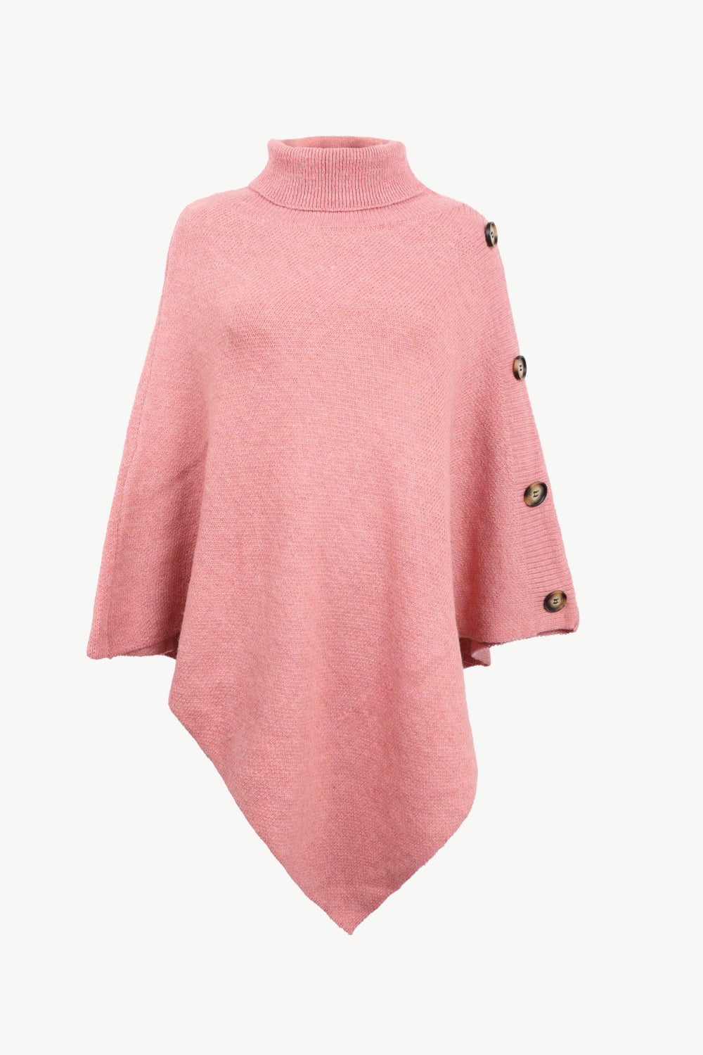 Turtleneck Buttoned Poncho - felvior