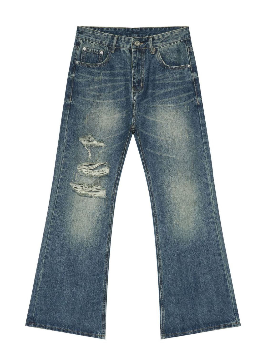 Men's Distressed Jeans with Pockets - felvior