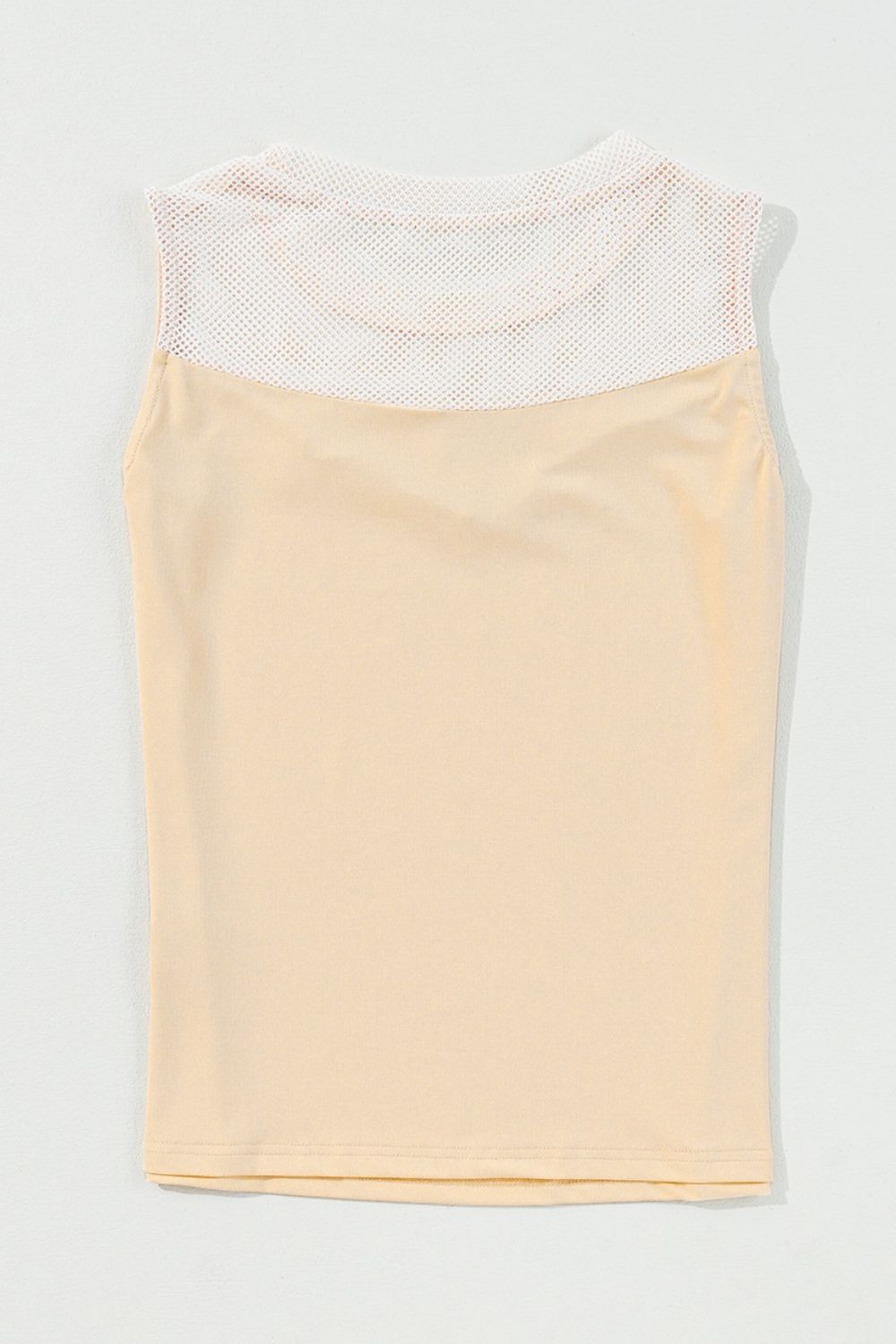 Mesh Patchwork Crew Neck Tank - felvior