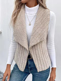 Open Front Fuzzy Vest Coat - felvior