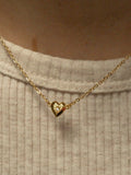 Zircon Heart Pendant Necklace - felvior