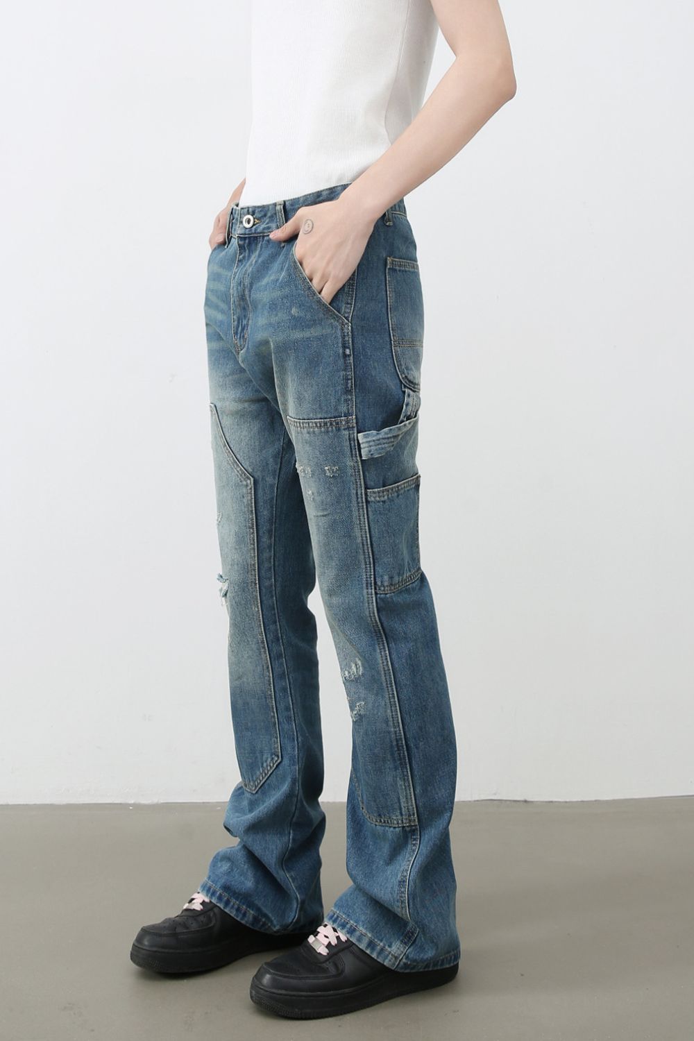 Men's Distressed Baggy Jeans - felvior