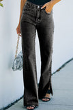 Side Slit Jeans with Pockets - felvior