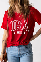 USA American Flag Crewneck T Shirt